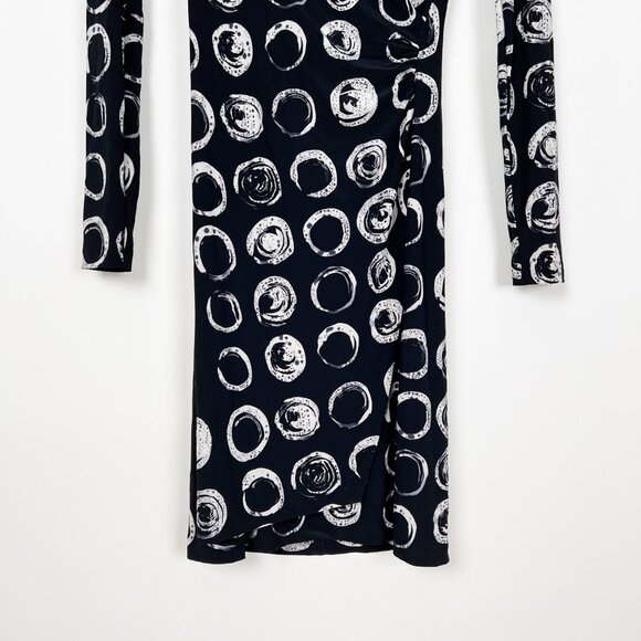 Rare Norma Kamali Kulture Bottle Bottoms Print Minimalist Work Office Midi Dress - Picture 7 of 12